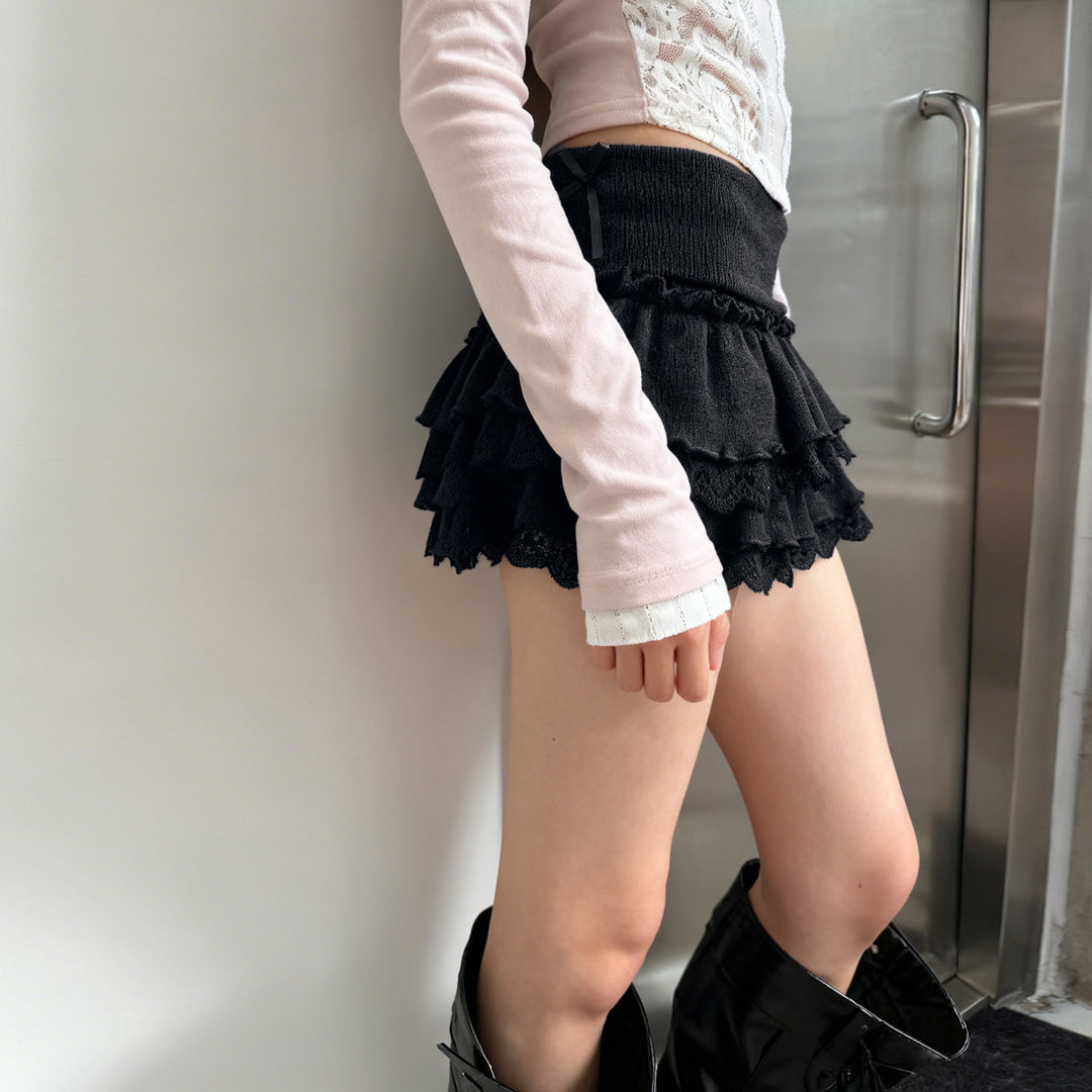 Dame rynkeskørt med spidskant og elastisk talje Skovae