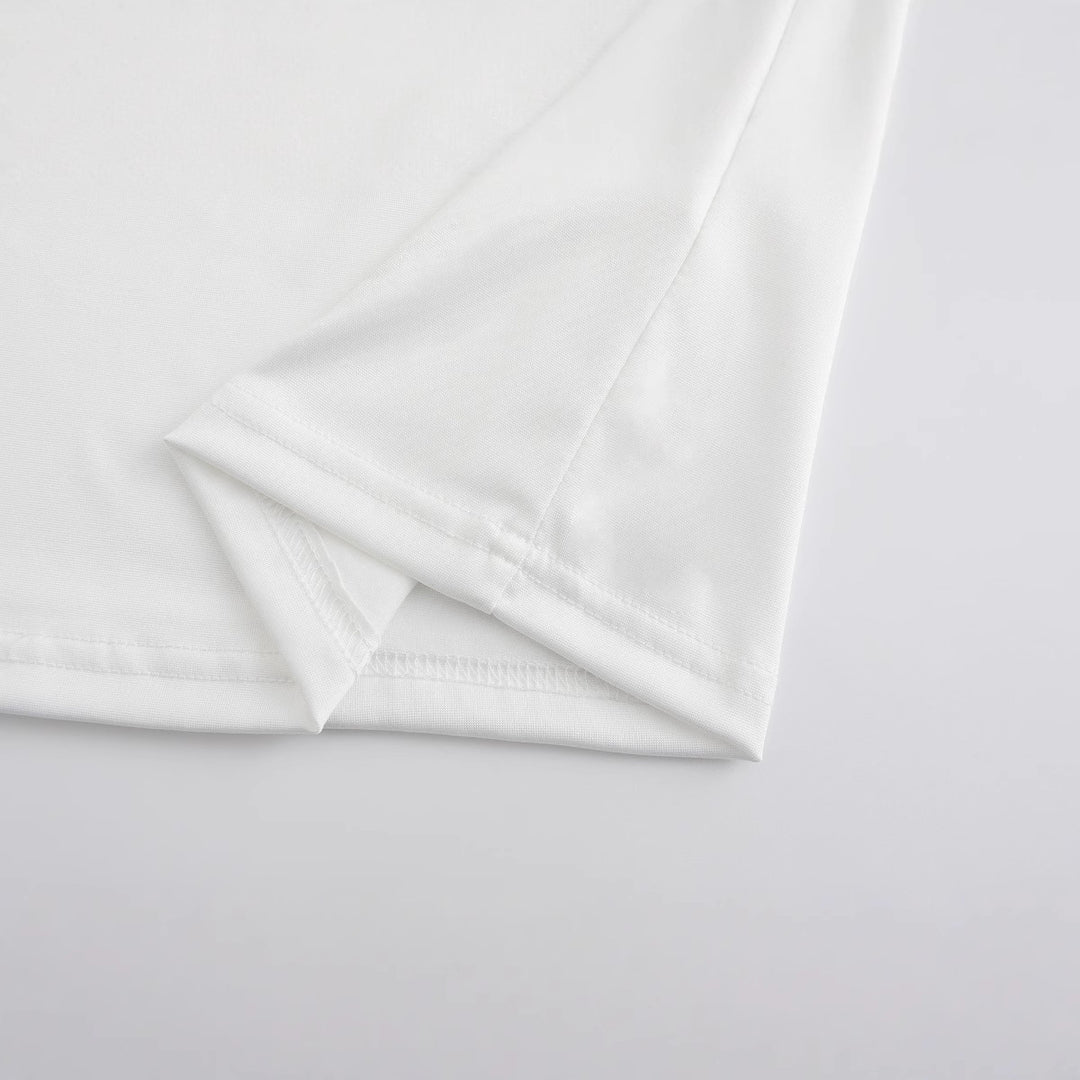 Dame Crop-T-shirt med charmerende rådyr-motiv og skrøbeligt bånddetalje Skovae