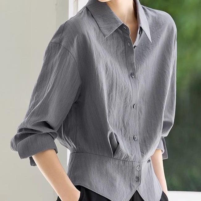 Kvinders elegante oversized bluse med taljebælte Stilla