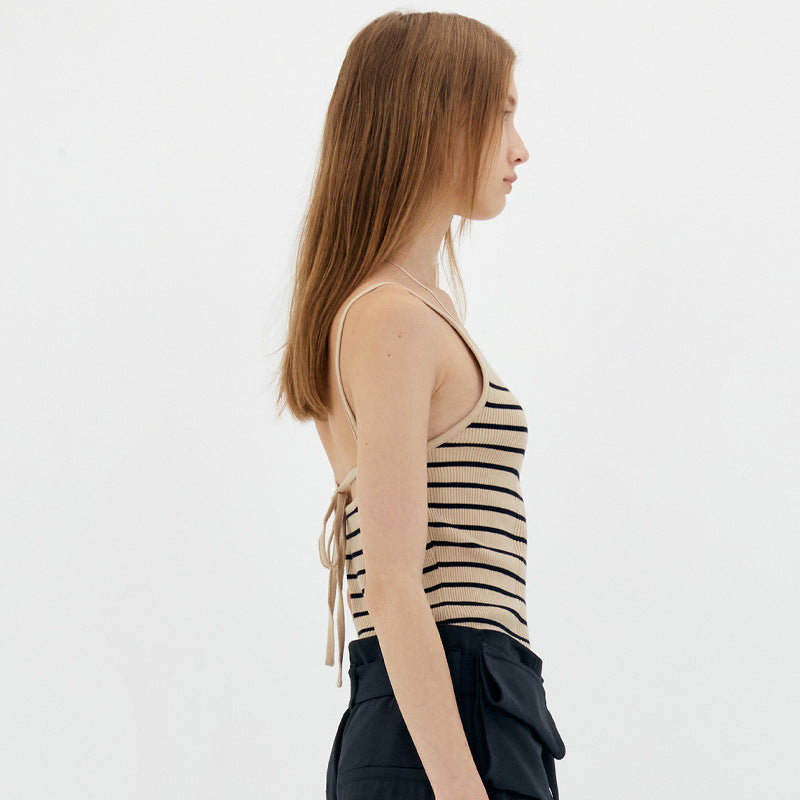 Dame Ribbstrik Bluse med smalle striber Stilla