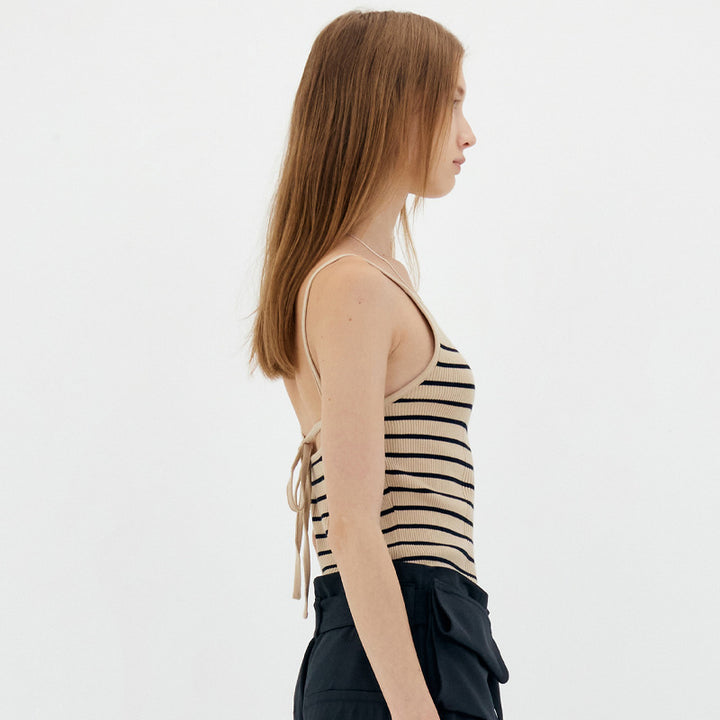 Dame Ribbstrik Bluse med smalle striber Stilla