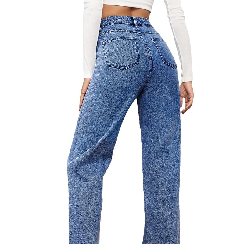 Dame Højt skårne brede jeans i vintage-stil Stilla