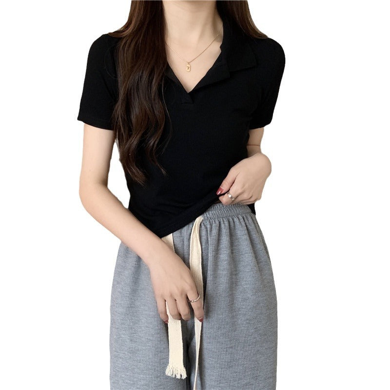 Femme Kort Polo-T-Shirt med Twist-detalje Stilla