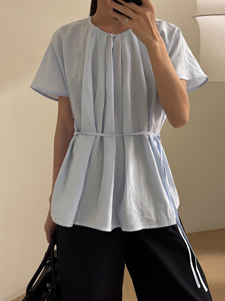 Dame komfortabelt Kaftan-overdel med elastisk talje bånd og moderne snit Stilla