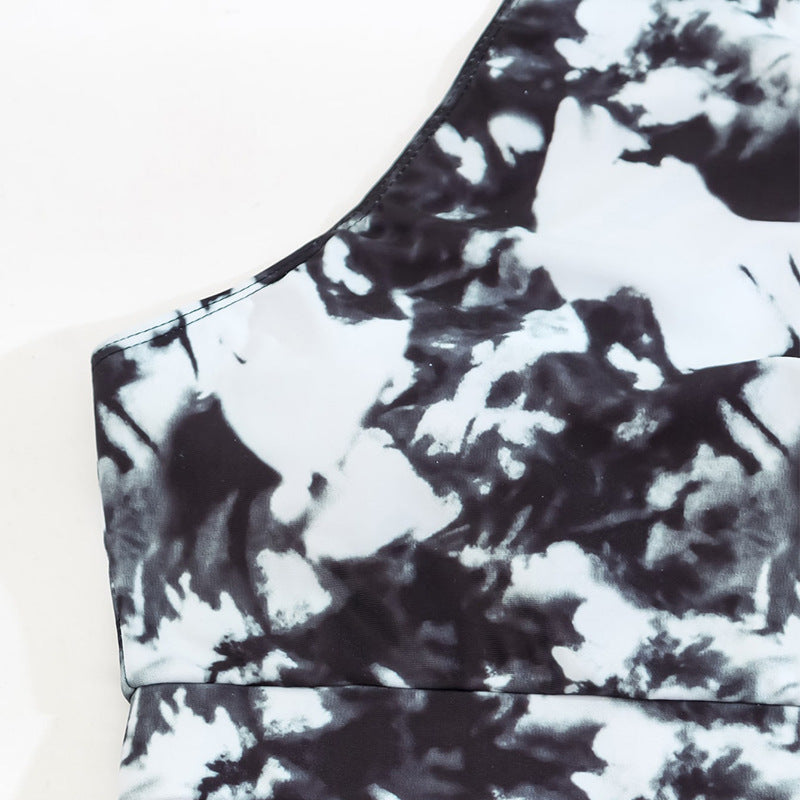 Dame højtaljede bikini-sæt med sporty crop-top og dybt skåret trusse Skovae