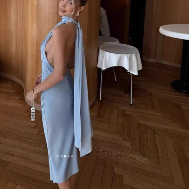 Femme Elegant Højkrave Aftenkjole Stilla