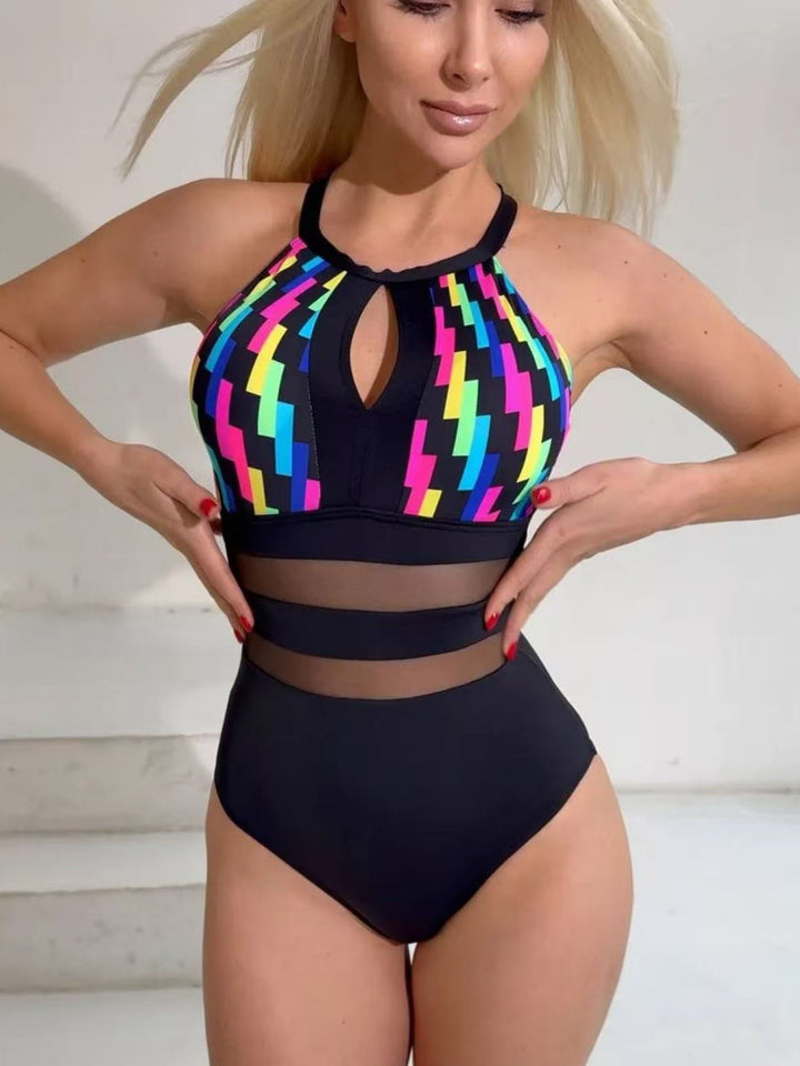 Dame Sporty Badedragt med fashionable netindsatser Skovae