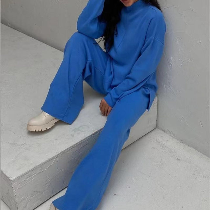 Femme Relaxed Fit Sweater og Vidde Bukser Sæt Stilla