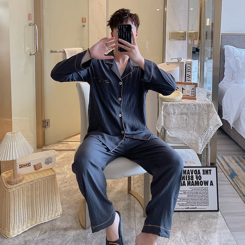 Herre pyjamas sæt med elegant stribemønster og behagelig pasform Stilla
