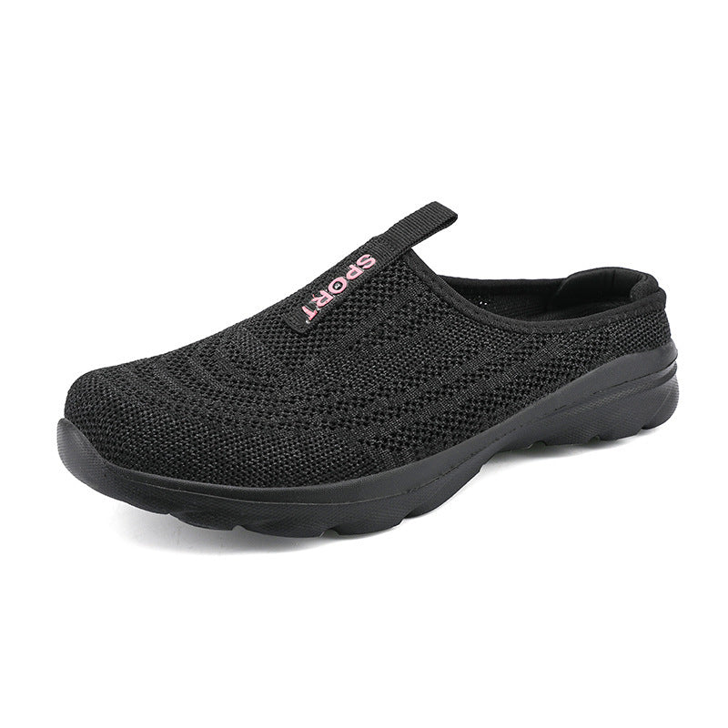 Dame nan strikket mule-sneaker med åben hælkant, elastisk indgang og polstret sål Skovae