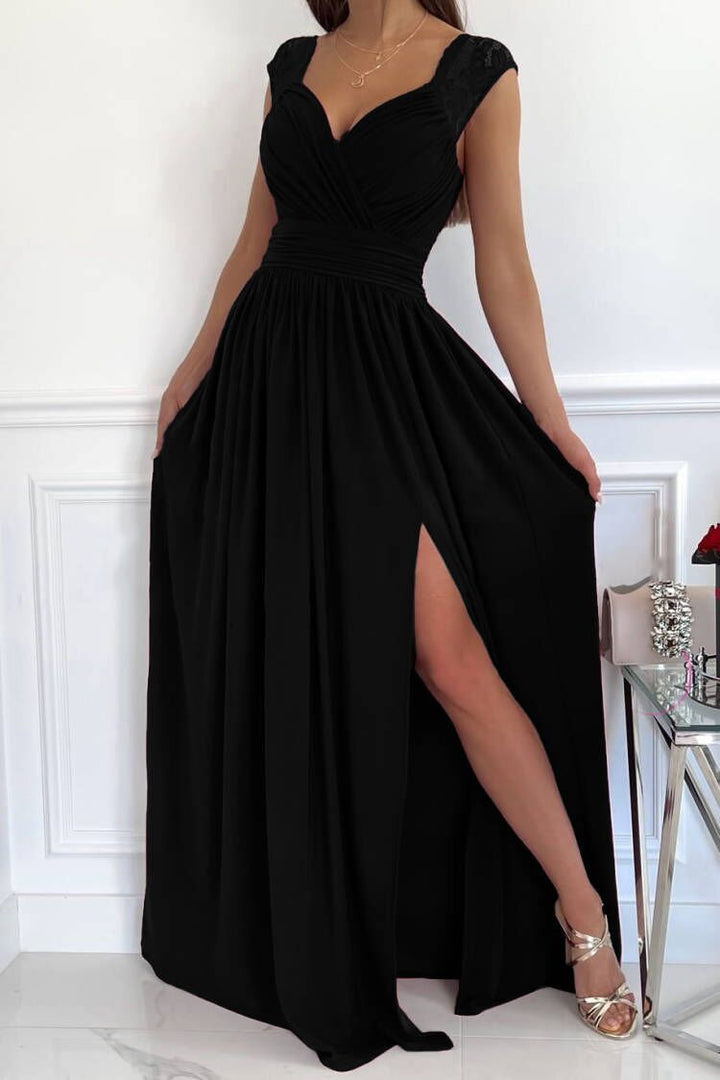 Dame Elegante Højslids-Maxi-Kjole Stilla 1751429438