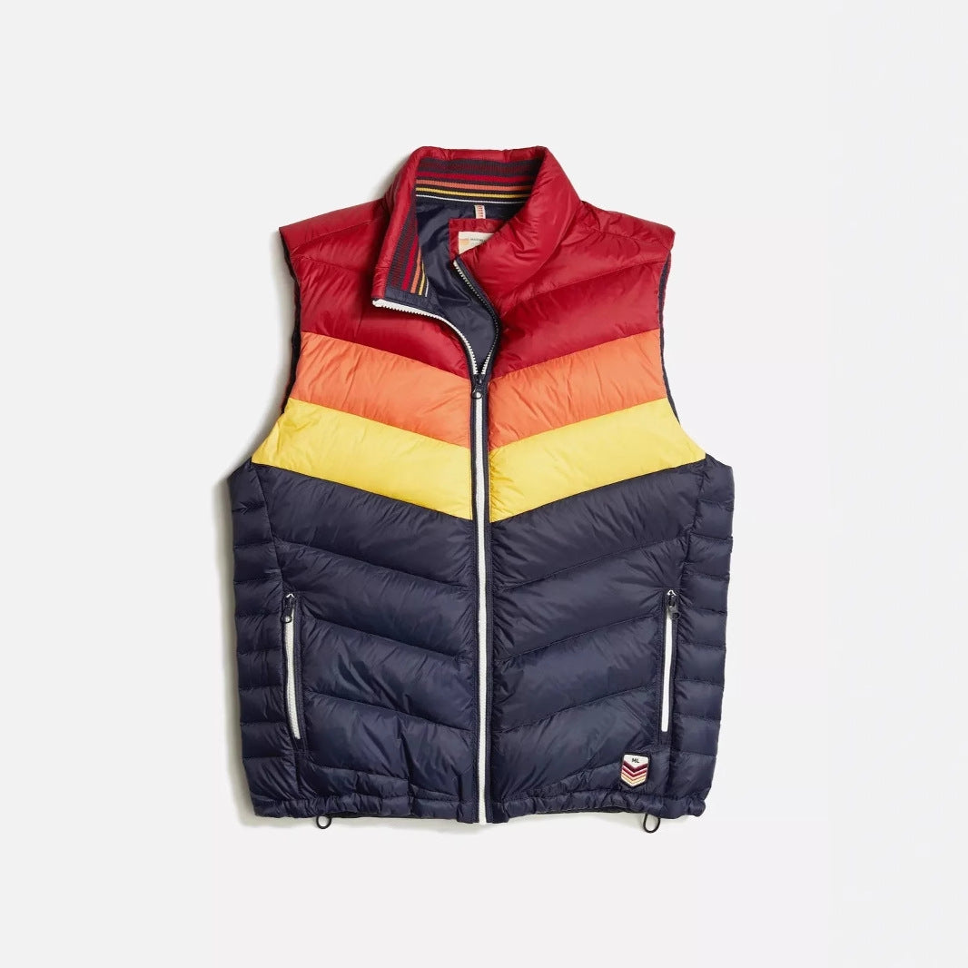 Herre quiltet vest med farverigt design Stilla