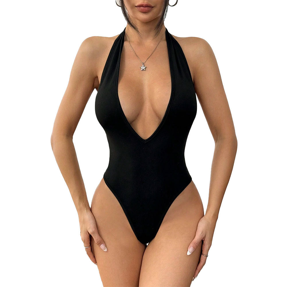 Kvinders badedragt med dyb V-udskæring og off-shoulder design Stilla