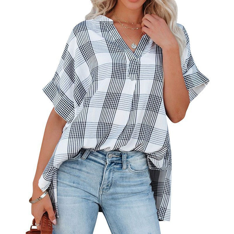 Dame Relaxed Fit Linnedmix Kortærmet Bluse Stilla