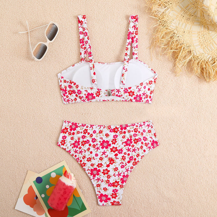 Damer Høj talje Blomster mønster Bikini Sæt Stilla 1750838450