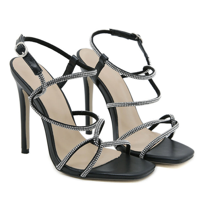 Dame High Heel Remsandaler med glamourøse strass-dekorationer og elegant design Stilla