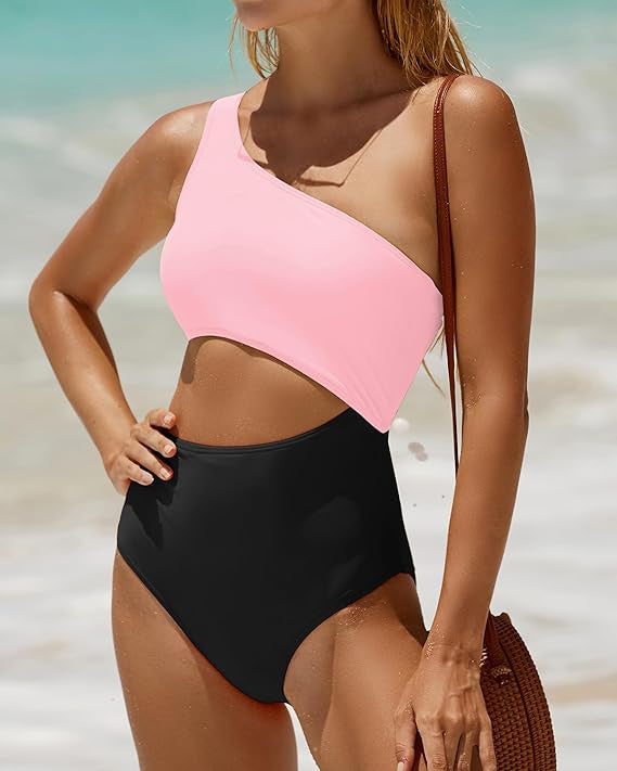 Femme En-skulder Cut-Out Énteiler Badedragt Stilla