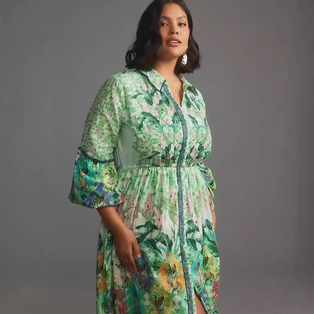 Dame Lang, transparent Kimono med florale motiver og knapdetaljer Stilla