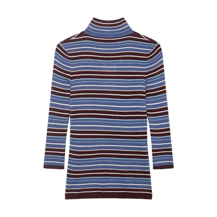 Kvinders turtleneck sweater med moderigtig stribet design Stilla