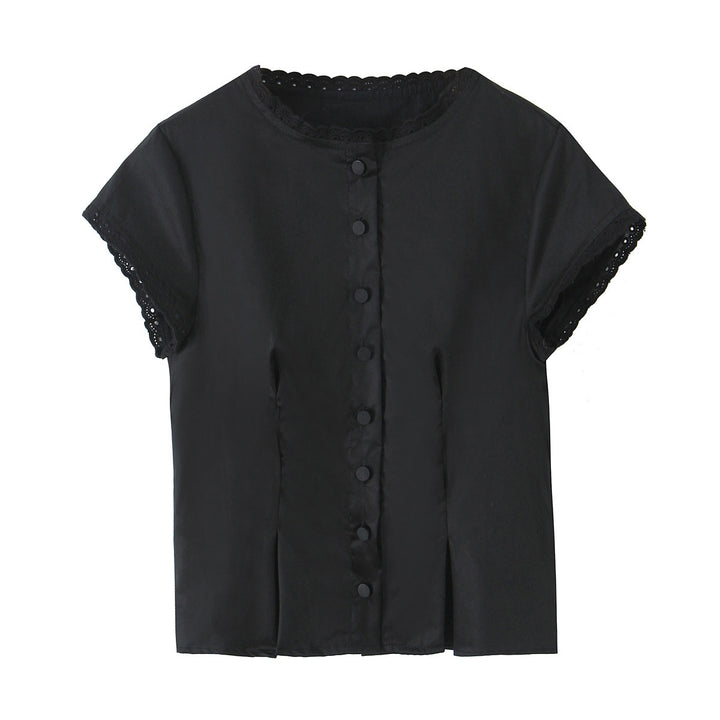 Damebluse med langærmet design og spidsudsmykninger Stilla