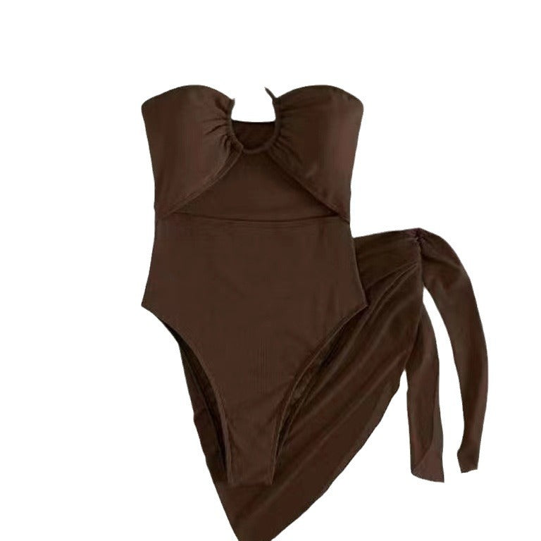 Dame Cut-Out Badedragt med Chic-Rock-design og elegant knudedetalje Skovae