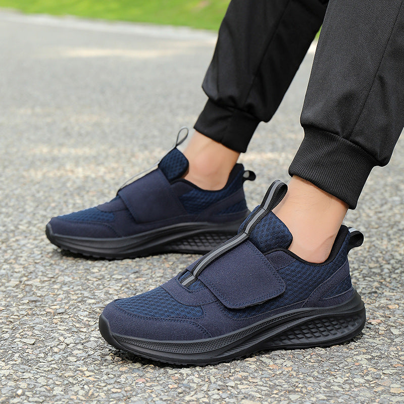 Herren nan urbaner Slip-On-sneaker med velcro-frontlås, elastisk træk-system og mellemlagsdæmpning Skovae
