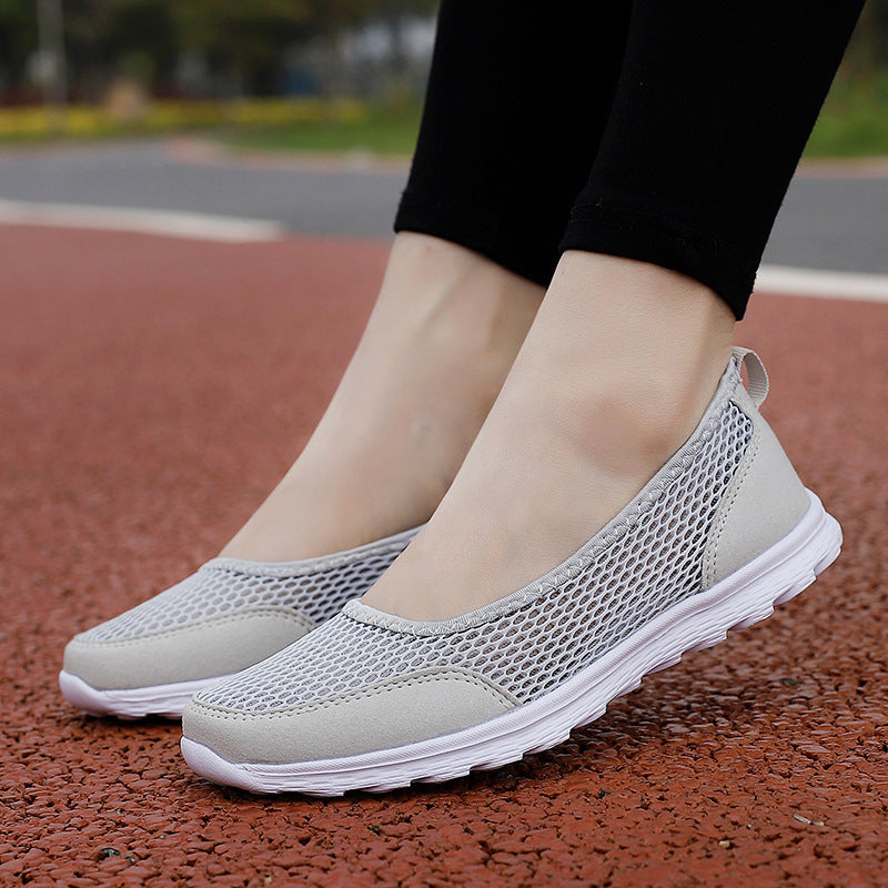 Kvinder nan åndbare net ballerina sneakers med fleksibel skridsikker sål og polstret fodseng Skovae