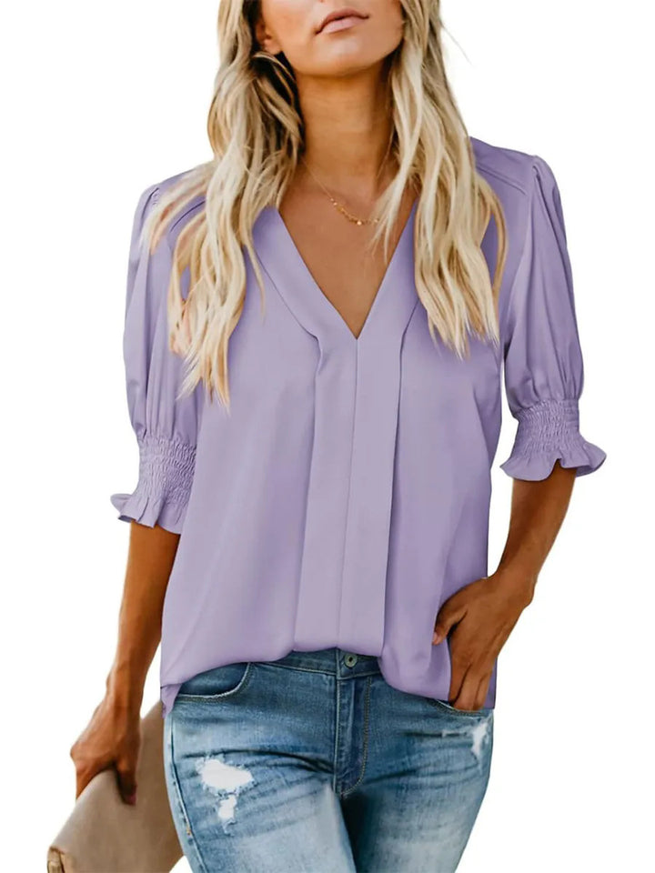 Dame elegant plisseret bluse Stilla