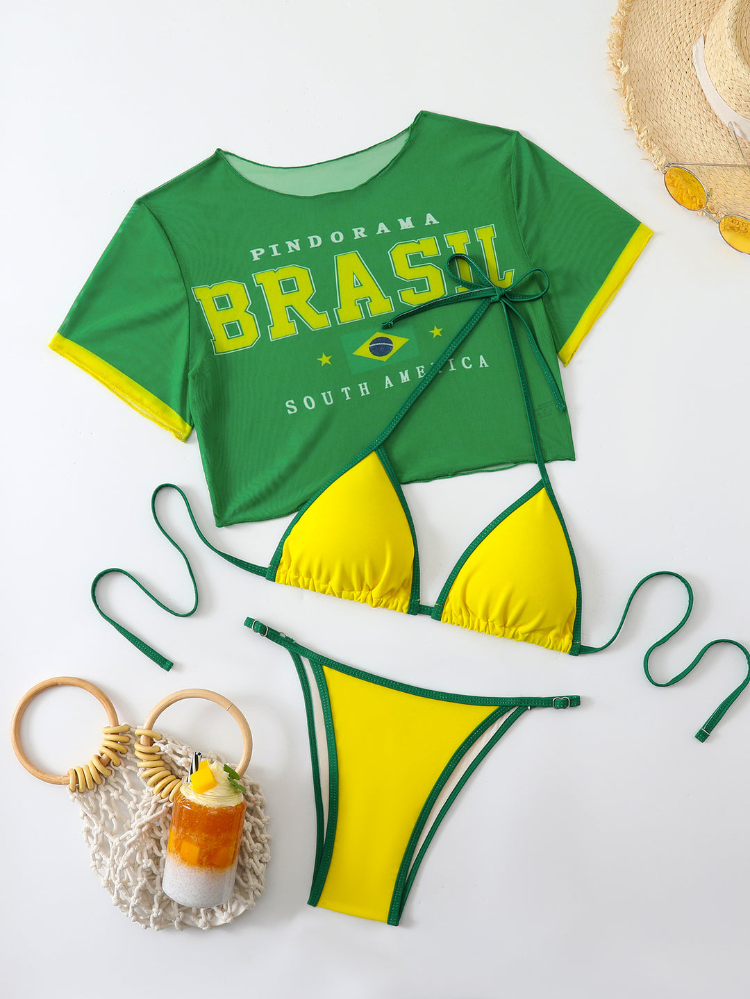 Dame Sporty Bikini med gennemsigtig top Skovae