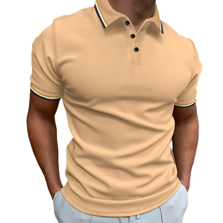 Herren modeshirt med kontrasterende krave og åndbare elementer Stilla