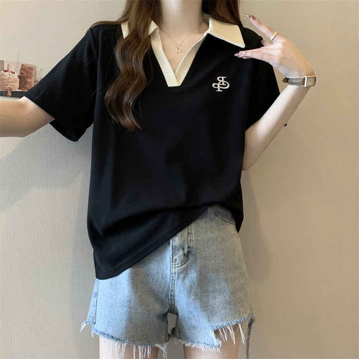 Femme Casual Polo Tee med kontrasterende krave Stilla