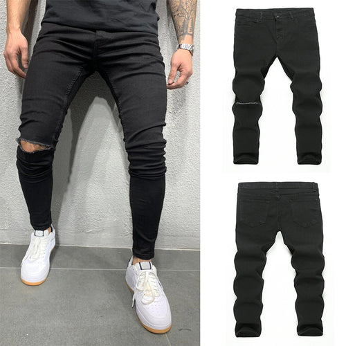 Herrer Skinny Jeans i trendy Distressed-look Stilla