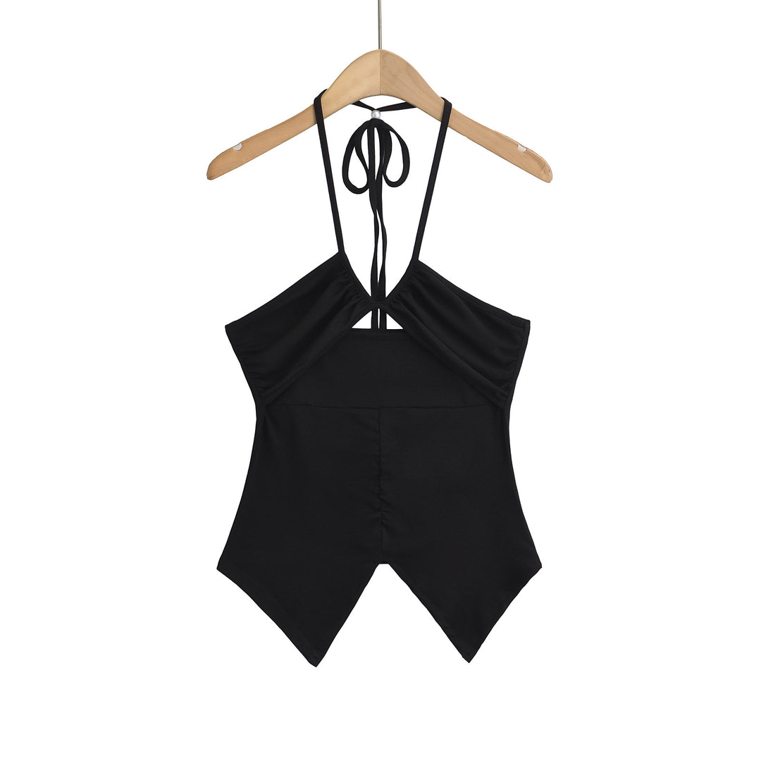 Dame moderigt spaghetti-strop jumpsuit med elegant rygudskæring og svajende kant Stilla