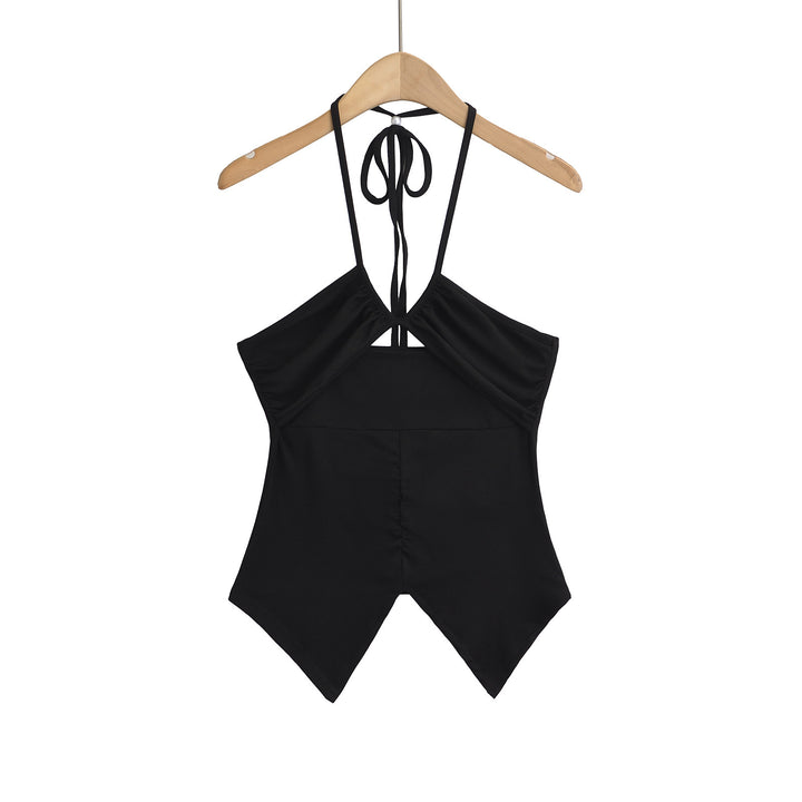 Dame moderigt spaghetti-strop jumpsuit med elegant rygudskæring og svajende kant Stilla