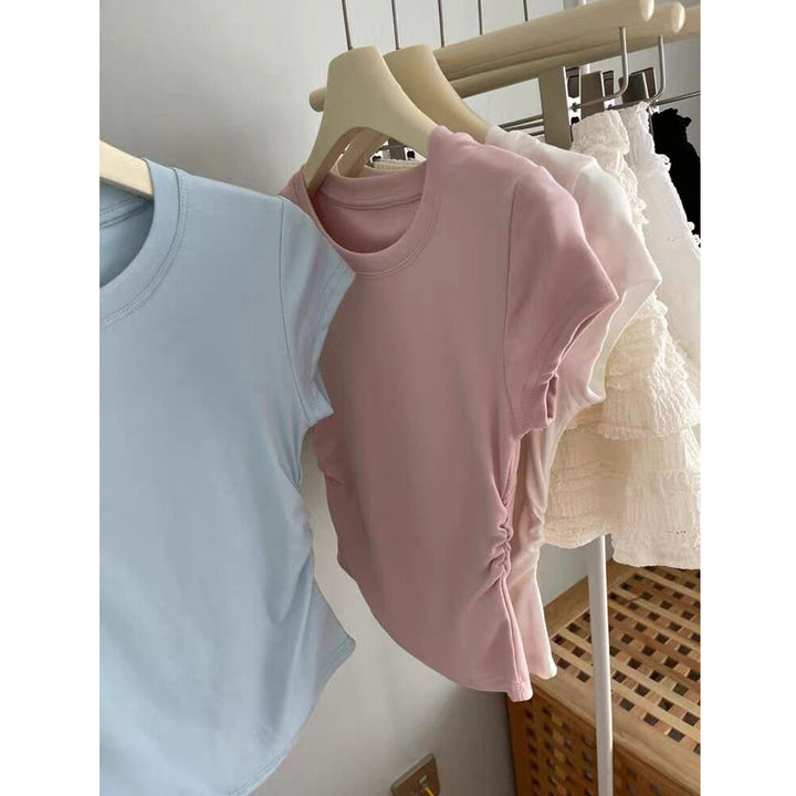 Femme Kortærmet Rynket T-Shirt Stilla