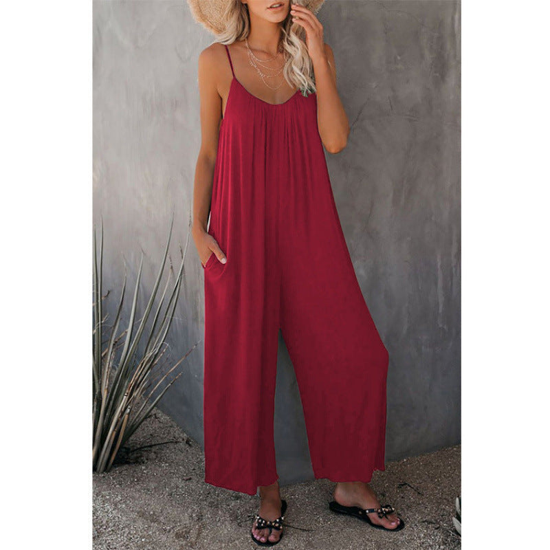 Dame let ærmeløs jumpsuit med lommer Stilla