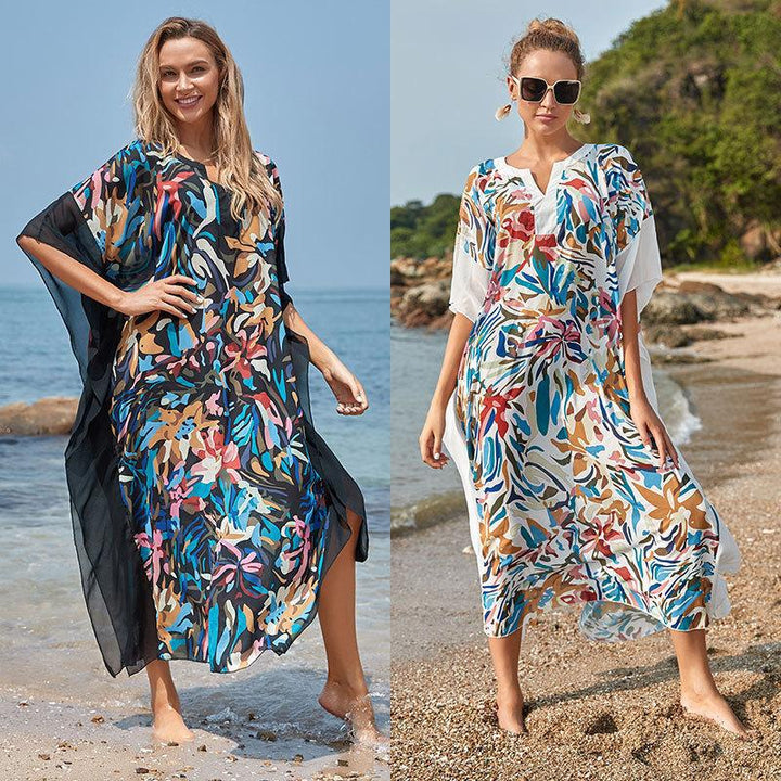 Damer elegant strandkjole med moderne flora mønster Stilla