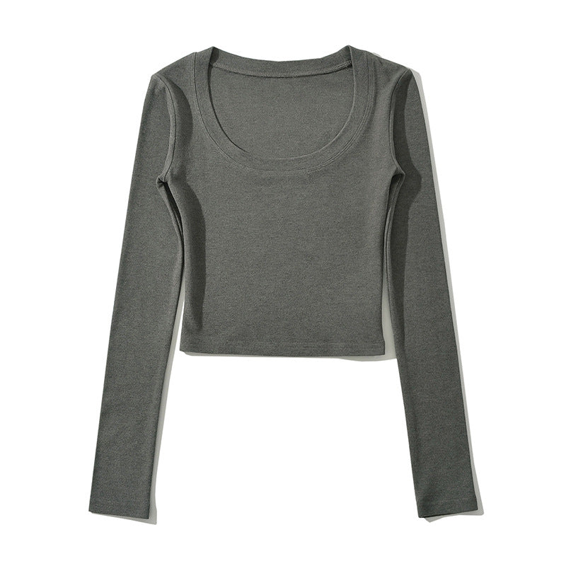 Dame Crop-Top med bred rund halsudskæring lavet af åndbart materiale Stilla