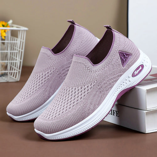Dame Sporty Sneakers med elastisk strikket overflade Stilla