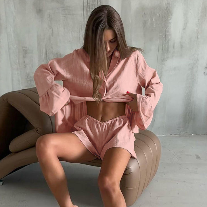 Dame kortærmet pyjamasæt med løs pasform og bred skæring Stilla