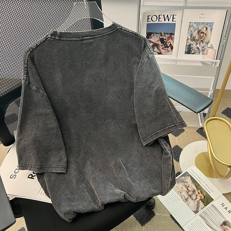 Dame Oversized T-Shirt med kunstnerisk print og afslappet pasform Stilla