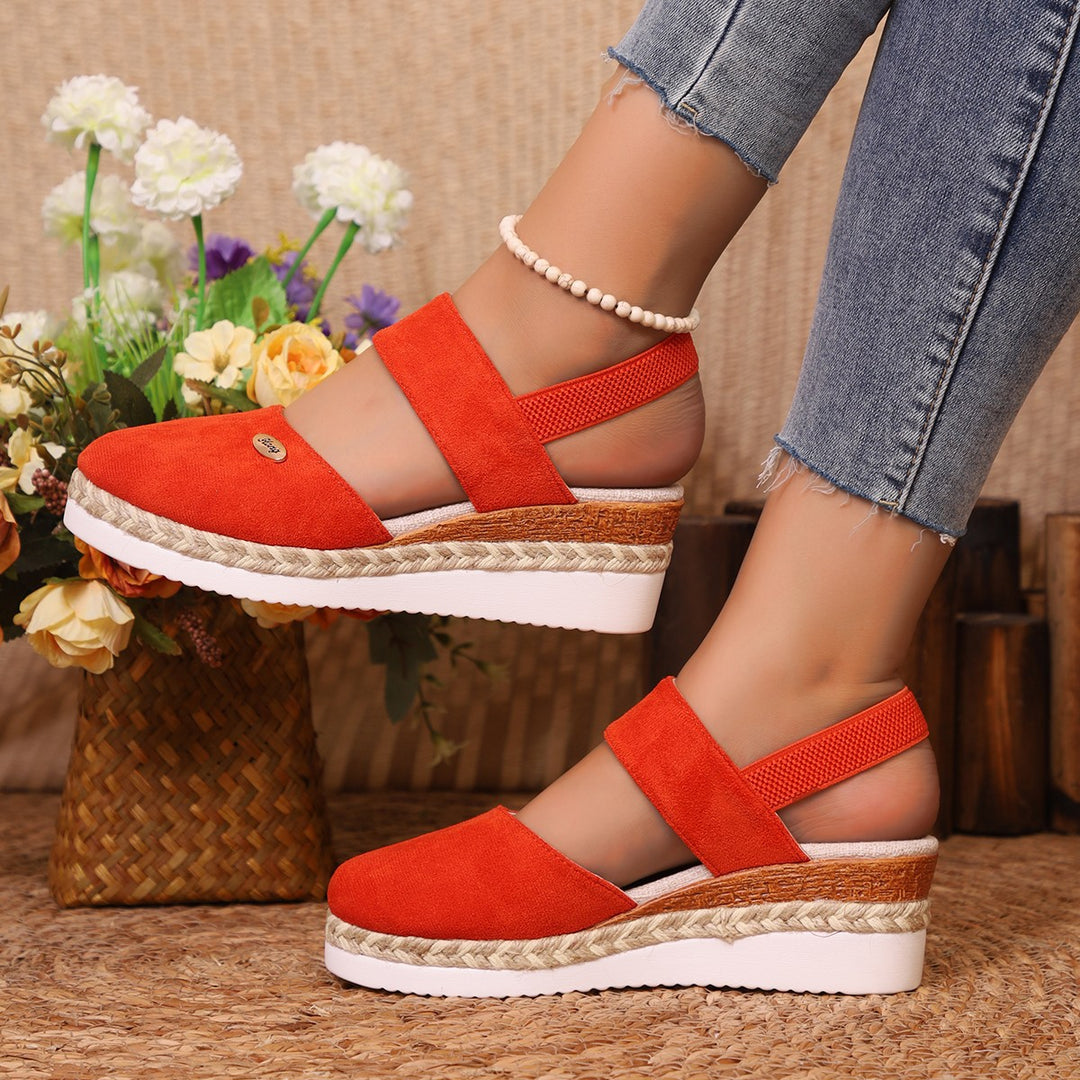 Dame espadriller med elastiske remme og jute accenter Stilla