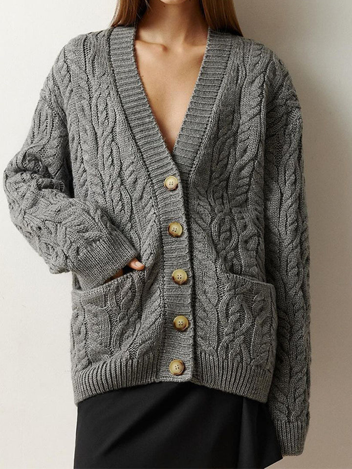Dame Stor Strikcardigan Stilla