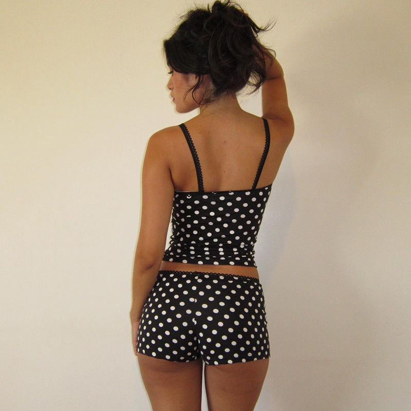 Damen Bikiniset mit punktiertem Design und verstellbaren Trägern Skovae