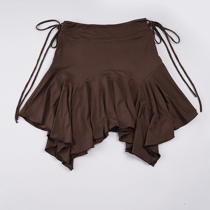 Damen asymmetrischer Swing-Rock mit tailliertem Design Skovae