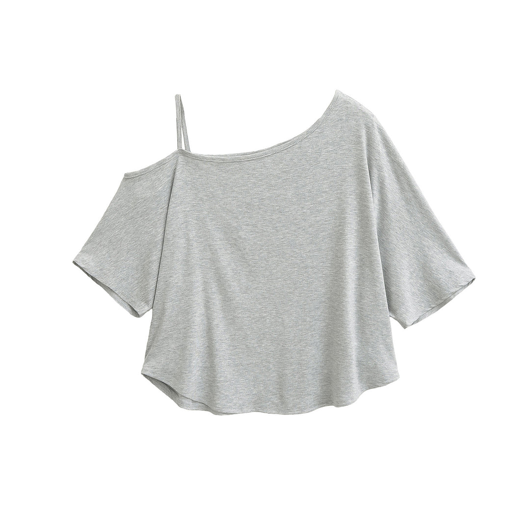 Damer afslappet off-shoulder top med asymmetrisk design og brede ærmer Stilla