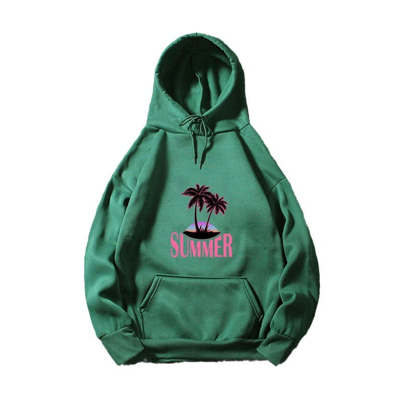 Kvinder's hoodie med sommermotiv og tropisk palmeprint Skovae