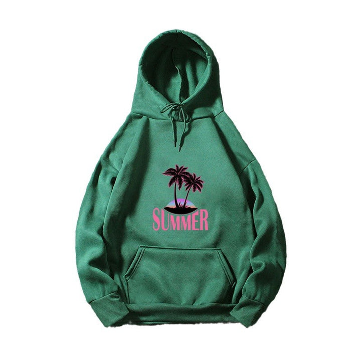 Kvinder's hoodie med sommermotiv og tropisk palmeprint Skovae