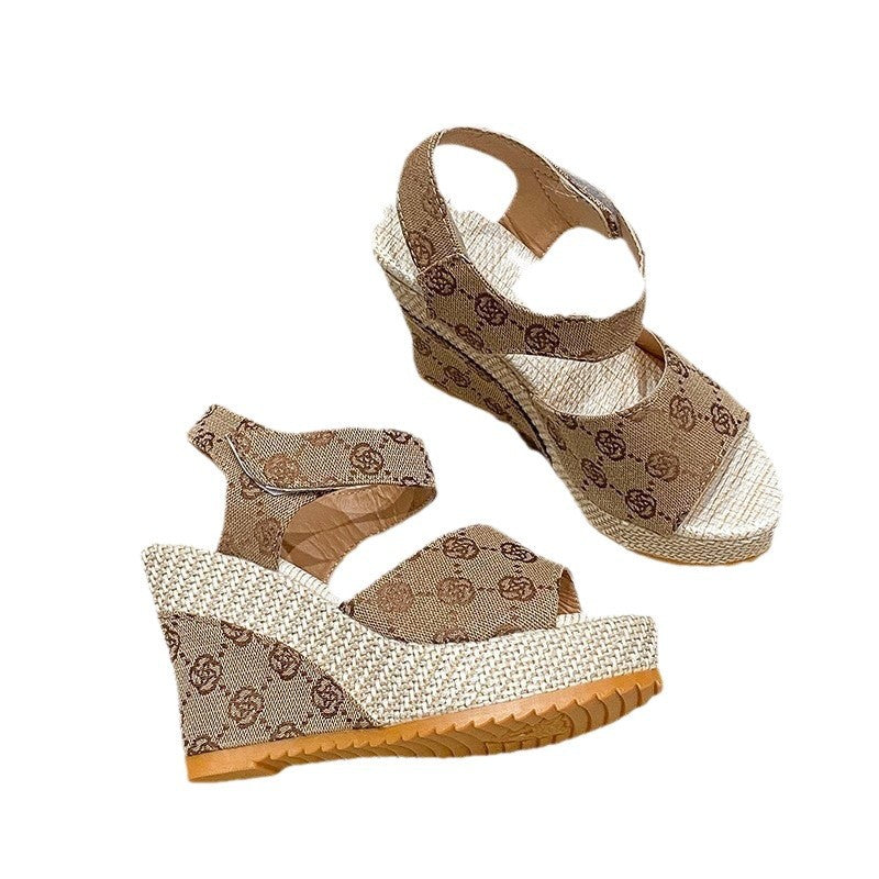 Dame Wedge-sandaler med flettet jute-design og justerbare stropper Stilla