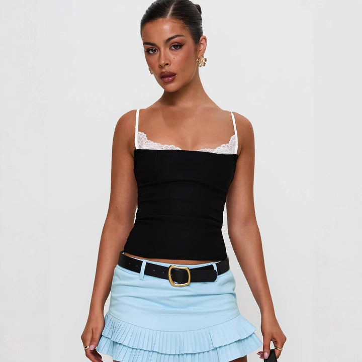 Dame Polka Dots Bustier-top med spidsakcenter Skovae